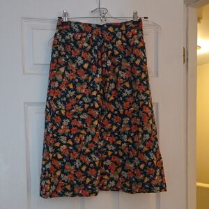 Vintage Floral A-Line Skirt